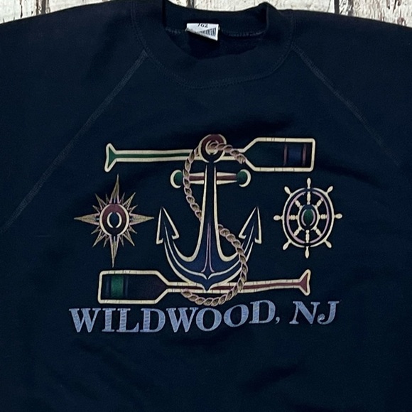 Vintage 1990s Wildwood New Jersey Travel Tourism Vacation 90s Sweatshirt - Picture 2 of 3